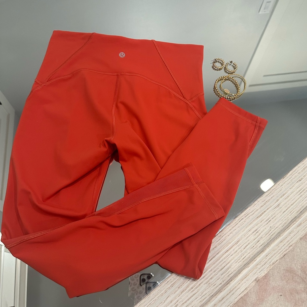 Cropped Coral Lululemon Leggings